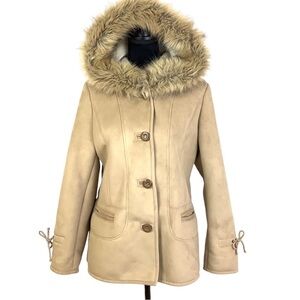 MIDTOWN VINTAGE FAUX SUEDE AND FUR COAT